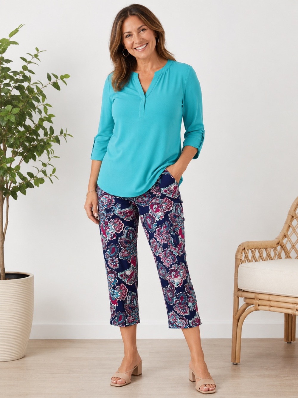 Chicos cropped pants Chicos size 2 petite USA 12 petite